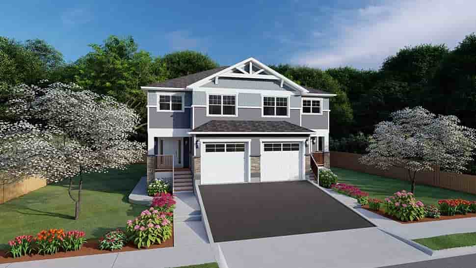 Craftsman Multi-Family Plan 96213 with 10 Beds, 8 Baths, 2 Car Garage Picture 4