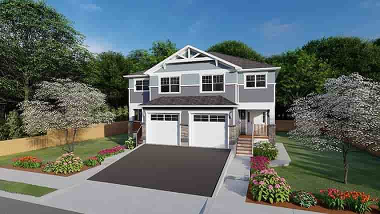 Craftsman Multi-Family Plan 96213 with 10 Beds, 8 Baths, 2 Car Garage Picture 5