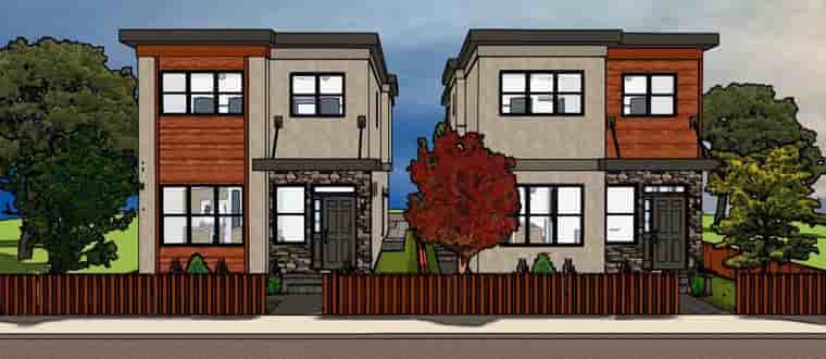 Contemporary Multi-Family Plan 96218 with 6 Beds, 4 Baths Picture 4