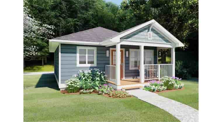 Bungalow, Cabin, Cottage, Country, Craftsman House Plan 96235 with 1 Beds, 1 Baths Picture 2