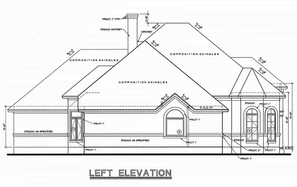 European, Victorian House Plan 97486 with 3 Beds, 3 Baths, 2 Car Garage Picture 2