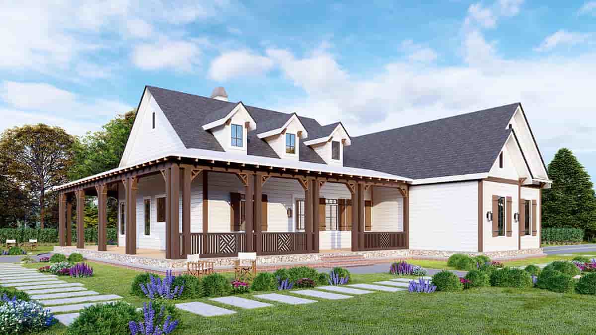 Country, Southern, Traditional House Plan 97606 with 3 Beds, 3 Baths, 2 Car Garage Picture 2