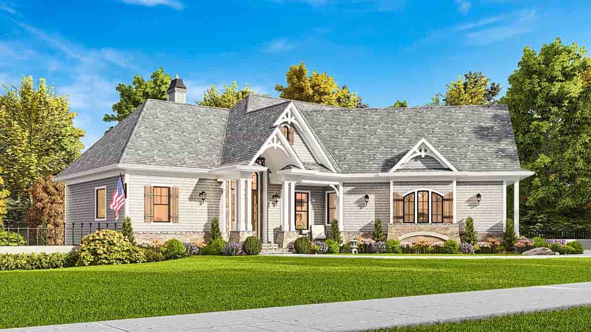 Cottage, Country, Craftsman, Southern, Traditional House Plan 97624 with 3 Beds, 2 Baths, 2 Car Garage Picture 2