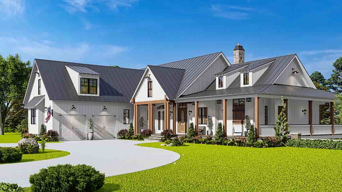 Farmhouse, Ranch House Plan 97638 with 3 Beds, 5 Baths, 2 Car Garage Picture 1