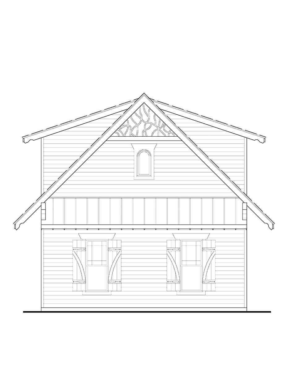 Cabin, Cottage, Craftsman 2 Car Garage Apartment Plan 97643 with 1 Beds, 1 Baths Picture 1