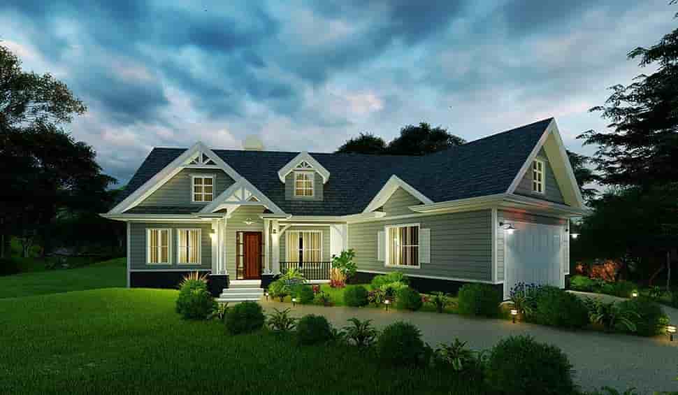 Cottage, Craftsman, One-Story House Plan 97683 with 3 Beds, 2 Baths, 2 Car Garage Picture 4
