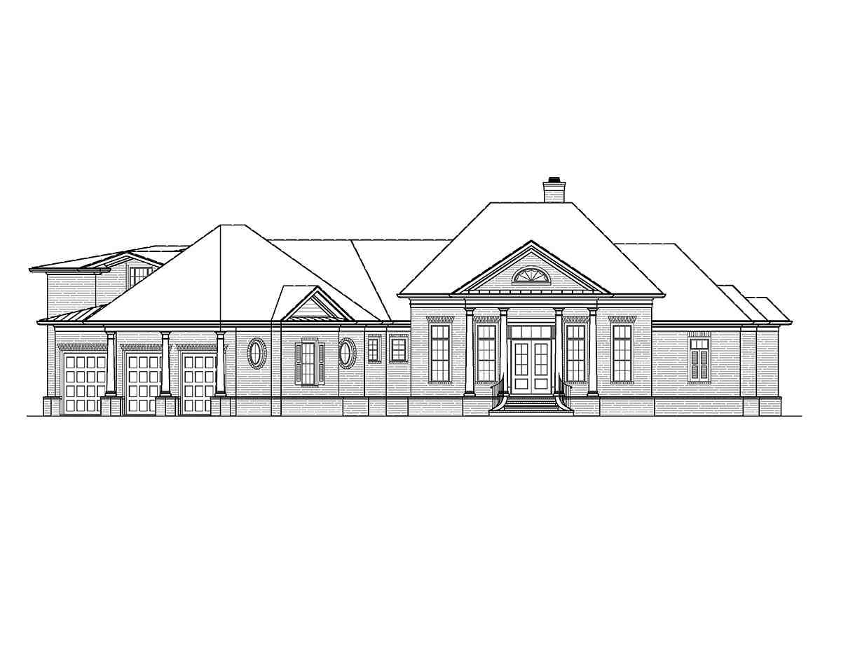 Ranch, Traditional House Plan 97692 with 5 Beds, 6 Baths, 3 Car Garage Picture 1