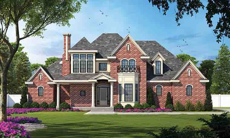 Tudor, Victorian House Plan 99473 with 4 Beds, 4 Baths, 3 Car Garage Picture 16