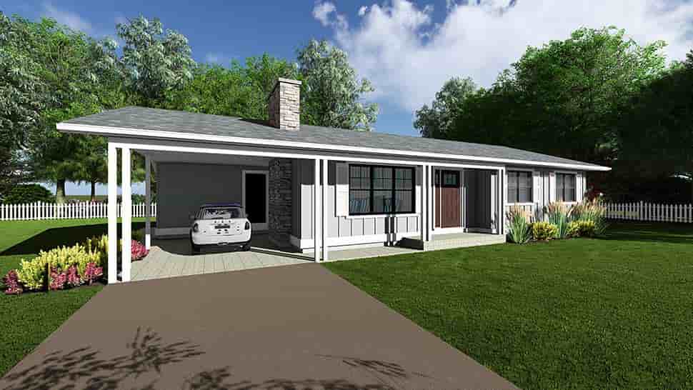 Bungalow, Country, Farmhouse, One-Story, Ranch House Plan 99919 with 3 Beds, 2 Baths, 1 Car Garage Picture 4