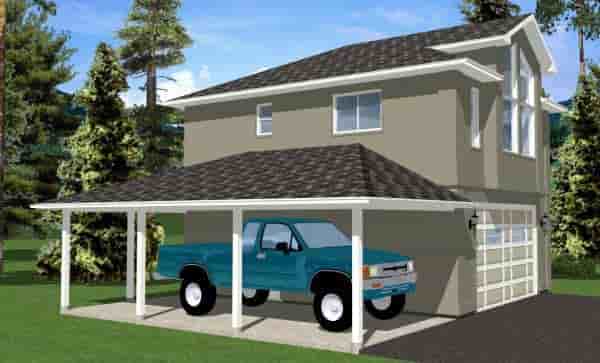 3 Car Garage Apartment Plan 99942 with 1 Beds, 1 Baths Picture 1