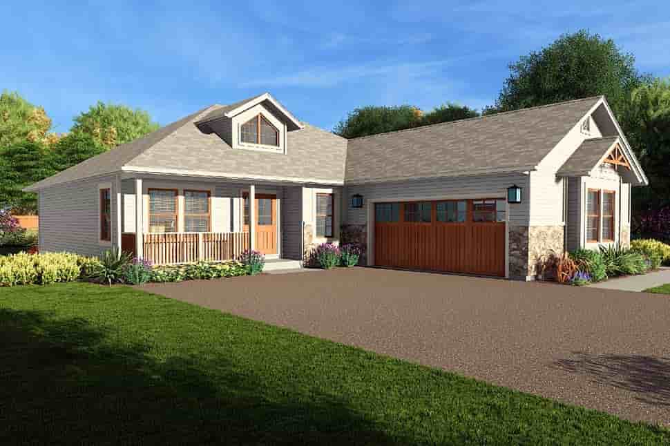 Bungalow, Craftsman House Plan 99944 with 3 Beds, 2 Baths, 2 Car Garage Picture 3