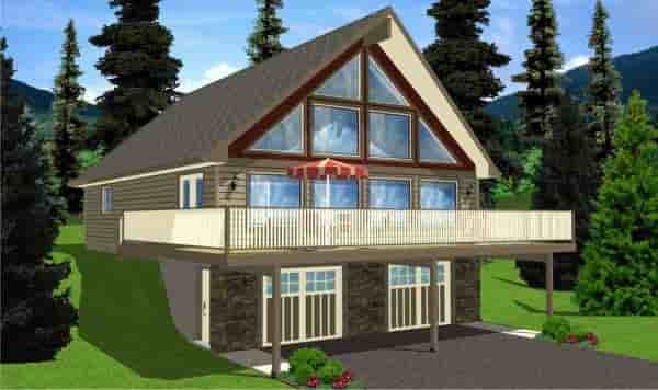 A-Frame House Plan 99976 with 4 Beds, 3 Baths, 2 Car Garage Picture 1