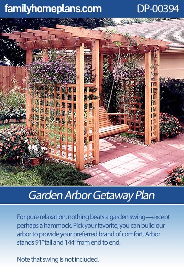 Garden Arbor Getaway Woodworking Plan - Product Code DP-00394