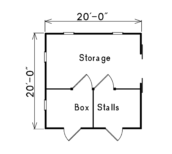 Horse Barn - 2 Stall - Project Plan 85952