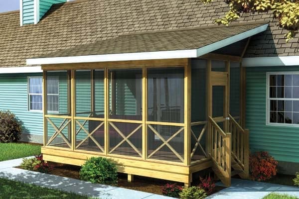 Screened Porch w/ Shed Roof - Project Plan 90012