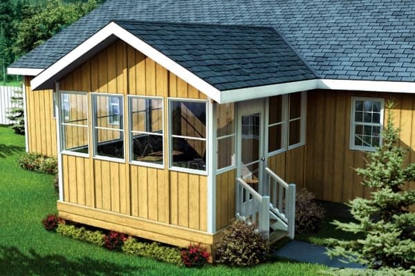 Three-Season Porch With Gable Roof - Project Plan 90034