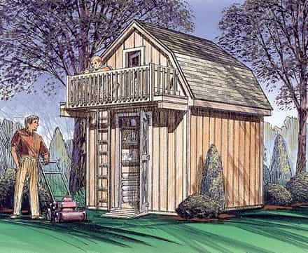 85915 - Storage Shed with Playhouse Loft
