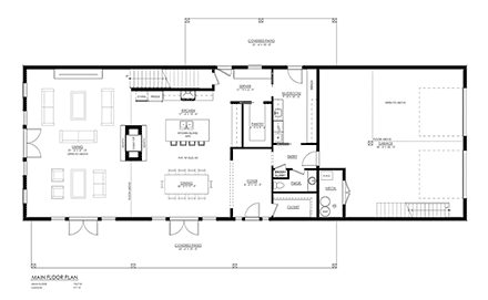 Barndominium, Country, Craftsman, Farmhouse House Plan 100100 with 3 Beds, 3 Baths, 2 Car Garage First Level Plan