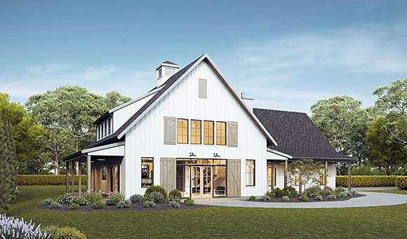 Farmhouse House Plan 100101 with 4 Beds, 3 Baths, 2 Car Garage Elevation
