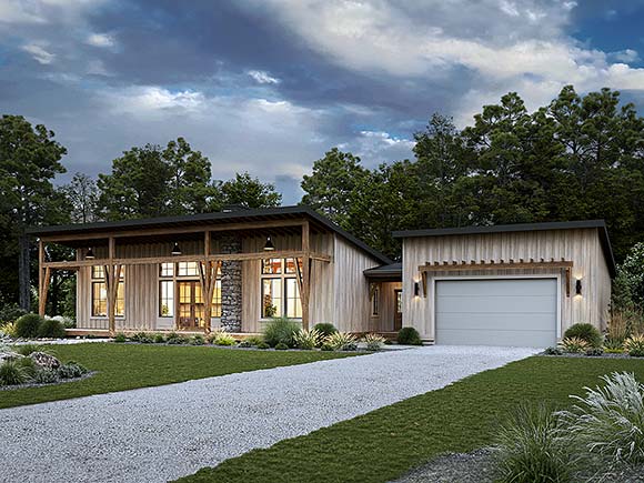 Country, Modern, Ranch House Plan 100103 with 3 Beds, 2 Baths, 2 Car Garage Elevation