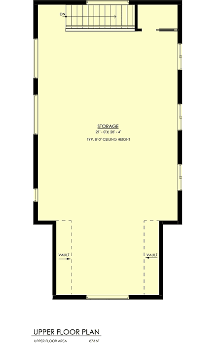 Country, Farmhouse Garage-Living Plan 100104 with 2 Beds, 1 Baths, 4 Car Garage Second Level Plan