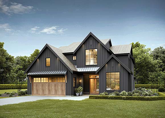 Contemporary, Country, Farmhouse House Plan 100112 with 4 Beds, 5 Baths, 2 Car Garage Elevation