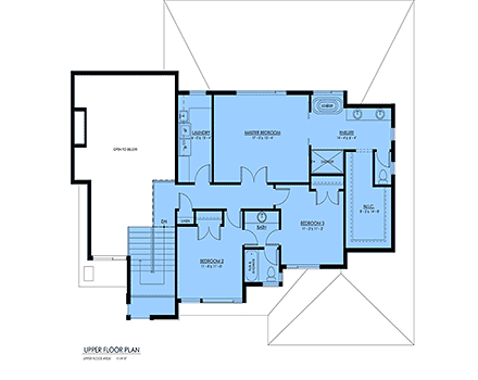 Contemporary, Modern House Plan 100113 with 3 Beds, 3 Baths, 2 Car Garage Second Level Plan