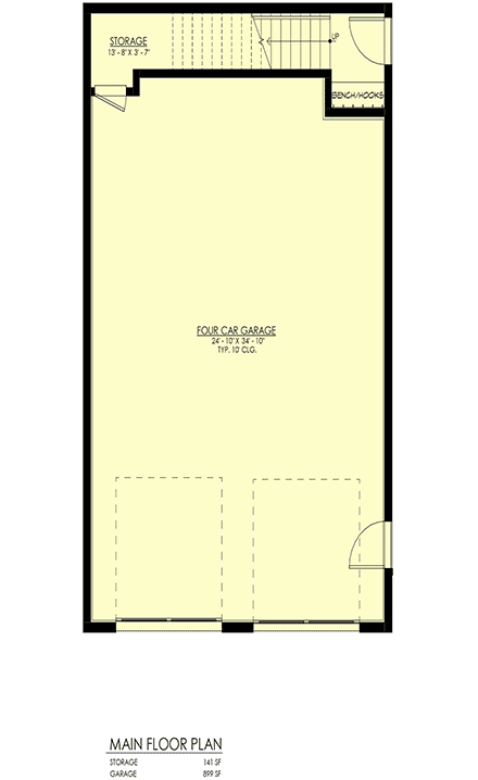 Country, Farmhouse Garage-Living Plan 100114 with 2 Beds, 1 Baths, 2 Car Garage First Level Plan