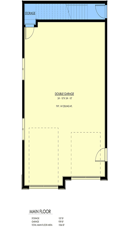 Craftsman, Farmhouse Garage-Living Plan 100116 with 2 Beds, 1 Baths, 2 Car Garage First Level Plan