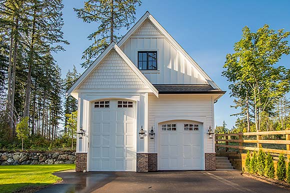 Craftsman, Farmhouse Garage-Living Plan 100116 with 2 Beds, 1 Baths, 2 Car Garage Elevation