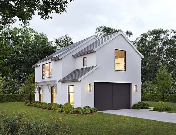 Contemporary, New American Garage-Living Plan 100117 with 1 Beds, 1 Baths, 2 Car Garage Elevation