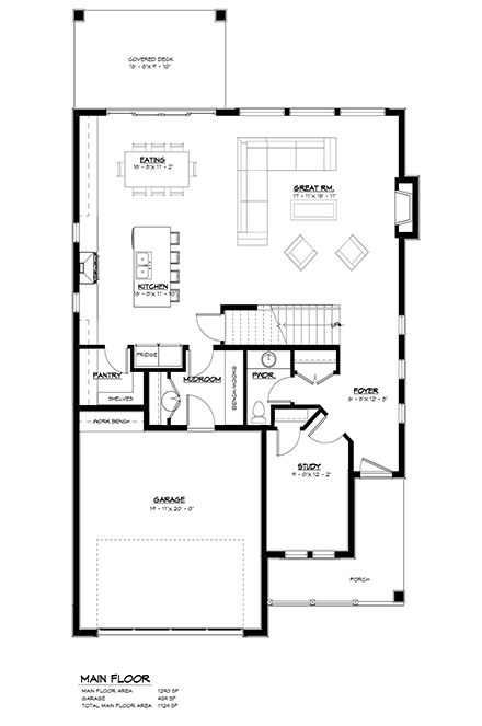 Craftsman, Farmhouse House Plan 100118 with 4 Beds, 5 Baths, 2 Car Garage First Level Plan