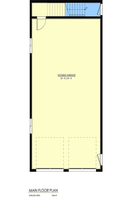 Craftsman, Farmhouse, Traditional Garage-Living Plan 100119 with 1 Beds, 1 Baths, 2 Car Garage First Level Plan