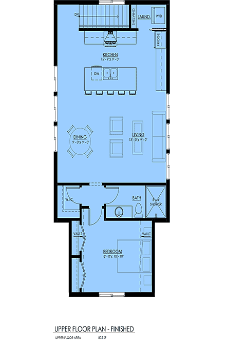 Craftsman, Farmhouse, Traditional Garage-Living Plan 100119 with 1 Beds, 1 Baths, 2 Car Garage Second Level Plan