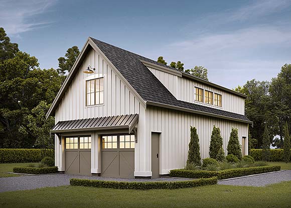 Craftsman, Farmhouse, Traditional Garage-Living Plan 100119 with 1 Beds, 1 Baths, 2 Car Garage Elevation