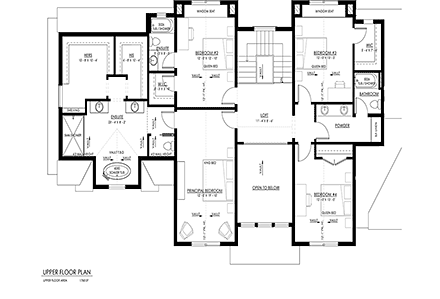 Contemporary, Farmhouse House Plan 100122 with 4 Beds, 4 Baths, 2 Car Garage Second Level Plan