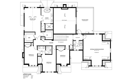 Cape Cod, Cottage, Country, Farmhouse House Plan 100133 with 4 Beds, 4 Baths, 2 Car Garage Second Level Plan