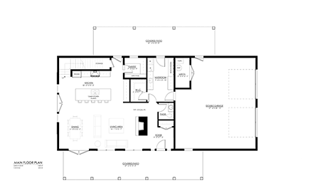 Barndominium, Country, Farmhouse House Plan 100134 with 4 Beds, 4 Baths, 2 Car Garage First Level Plan