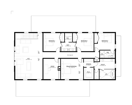 Barndominium, Country, Farmhouse House Plan 100134 with 4 Beds, 4 Baths, 2 Car Garage Second Level Plan