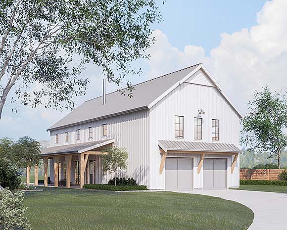 Barndominium, Country, Farmhouse House Plan 100134 with 4 Beds, 4 Baths, 2 Car Garage Elevation
