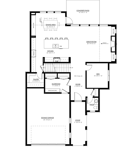 Country, Craftsman, Farmhouse House Plan 100139 with 4 Beds, 3 Baths, 2 Car Garage First Level Plan