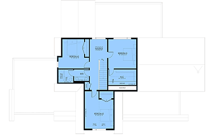Contemporary, Modern House Plan 100146 with 4 Beds, 3 Baths, 2 Car Garage Second Level Plan
