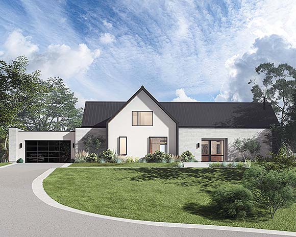 Contemporary, Modern House Plan 100146 with 4 Beds, 3 Baths, 2 Car Garage Elevation