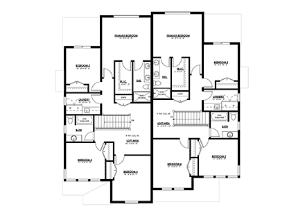 Country, Farmhouse, New American Multi-Family Plan 100158 with 8 Beds, 6 Baths, 4 Car Garage Second Level Plan