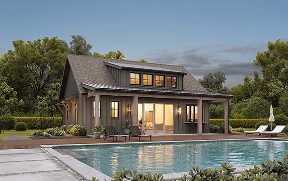 Coastal, Country, Craftsman, Farmhouse Misc Plan 100161 with 2 Beds, 1 Baths Elevation