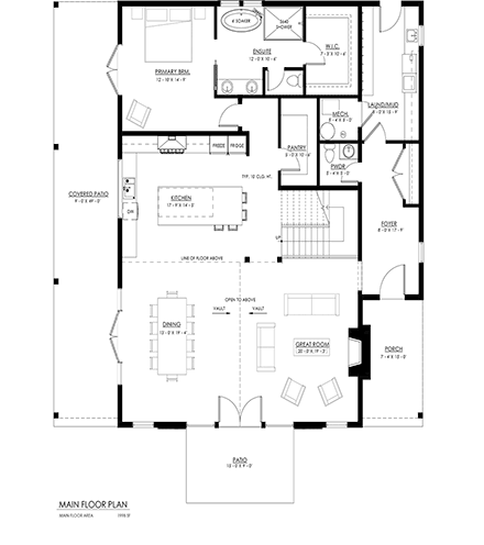 Barndominium, Country, Craftsman, Farmhouse House Plan 100171 with 4 Beds, 3 Baths First Level Plan
