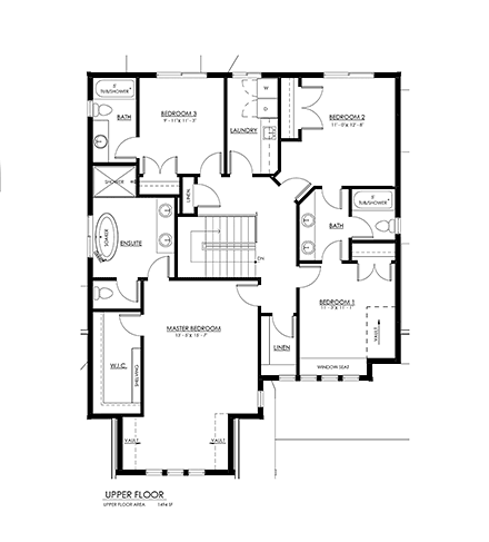Craftsman, Farmhouse, New American, Traditional House Plan 100175 with 4 Beds, 4 Baths, 2 Car Garage Second Level Plan