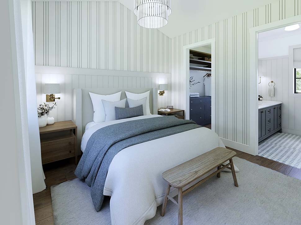 Country, Farmhouse, Ranch Plan with 1077 Sq. Ft., 2 Bedrooms, 2 Bathrooms, 2 Car Garage Picture 18