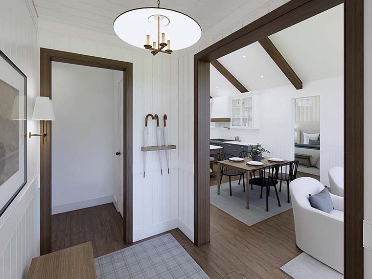 Country, Farmhouse, Ranch Plan with 1077 Sq. Ft., 2 Bedrooms, 2 Bathrooms, 2 Car Garage Picture 6