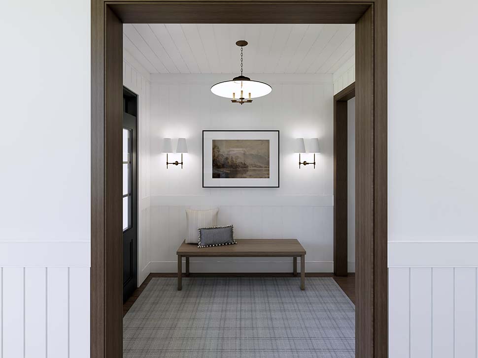 Country, Farmhouse, Ranch Plan with 1077 Sq. Ft., 2 Bedrooms, 2 Bathrooms, 2 Car Garage Picture 7